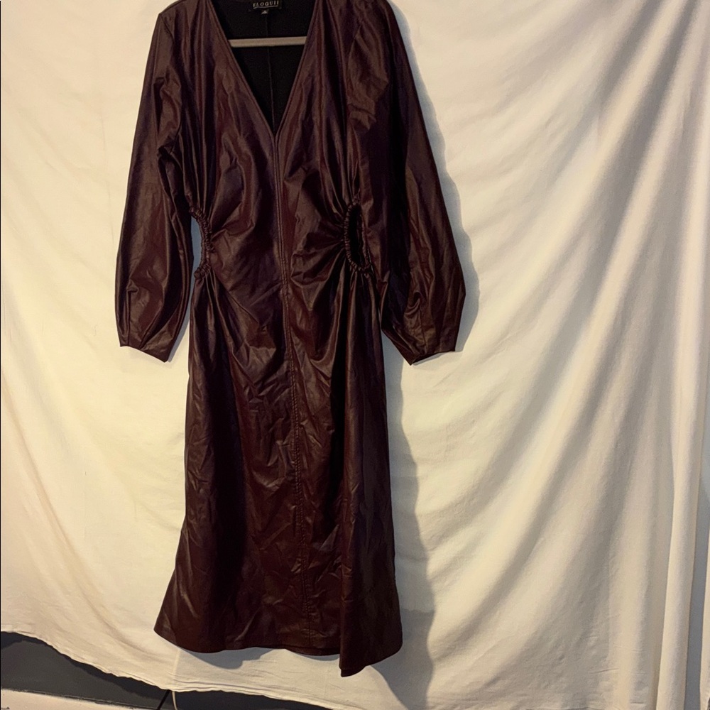 Burgundy Long Sleeve Dress
